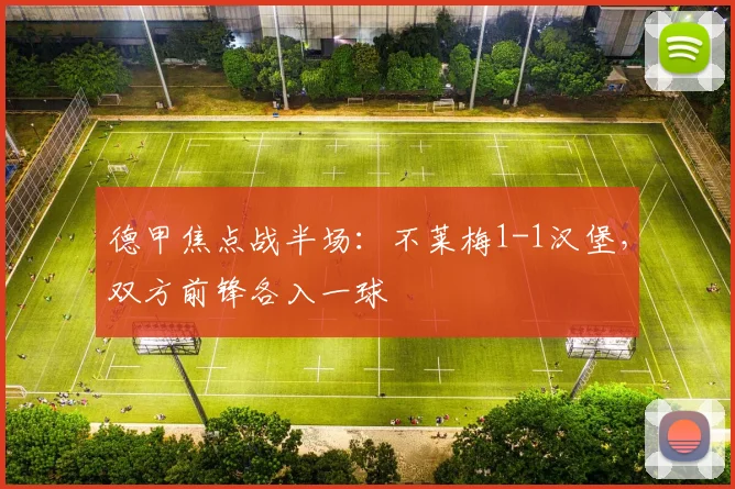 德甲焦点战半场:不莱梅1-1汉堡,双方前锋各入一球